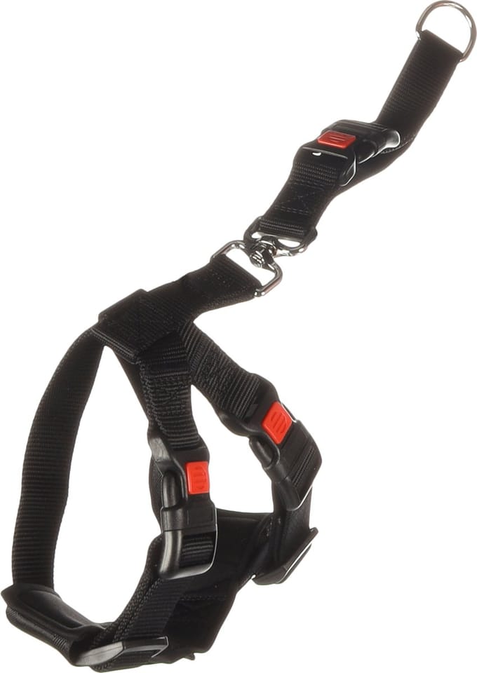 Flamingo hondentuigje auto harnas maat S - Zwart 35-50 cm