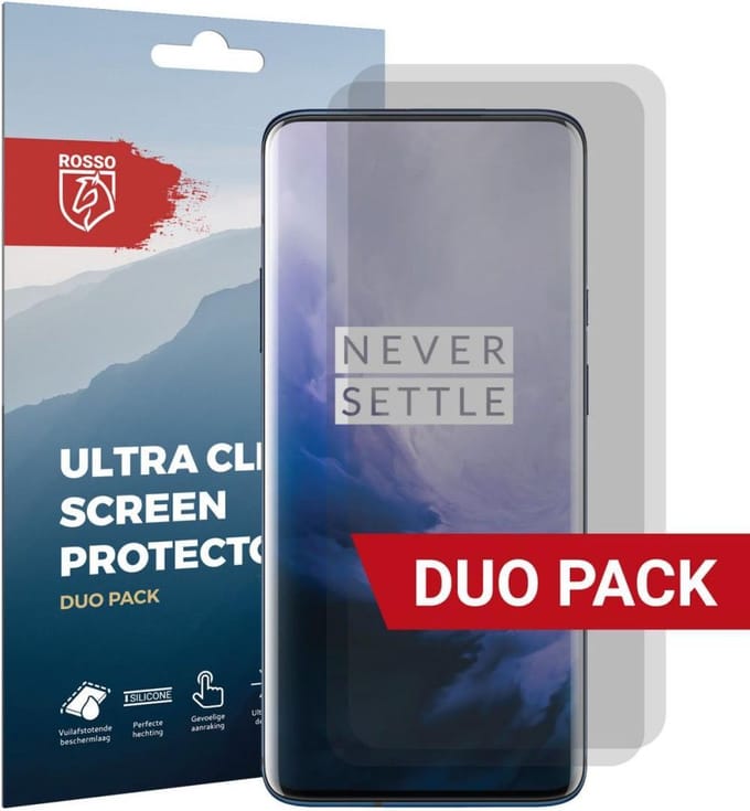 Rosso Screen Protector Ultra Clear Duo Pack Geschikt voor OnePlus 7 Pro | Folie | 2 Stuks