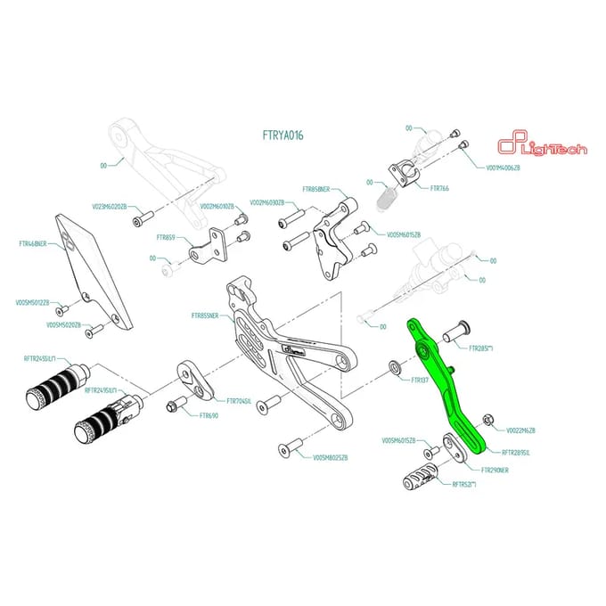 Achterremhendel motor Lightech FTRYA016