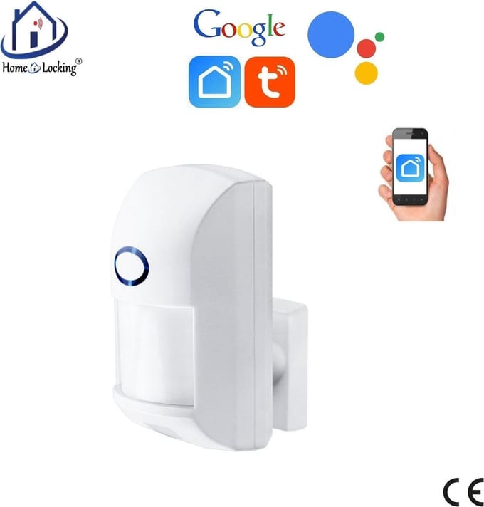 WiFi PIR-detector met bediening via APP en kan werken met spraakgestuurde apps. T-2015