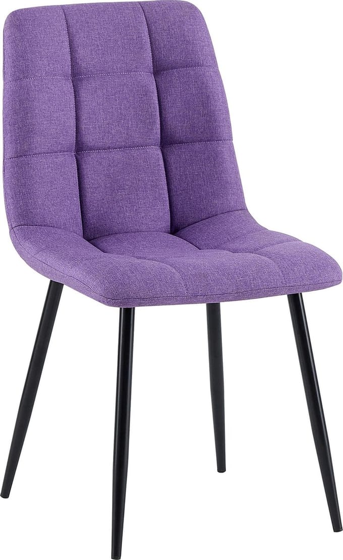 CLP Antibes Eetkamerstoel - Zonder armleuning - Metaal frame - Stof/purper
