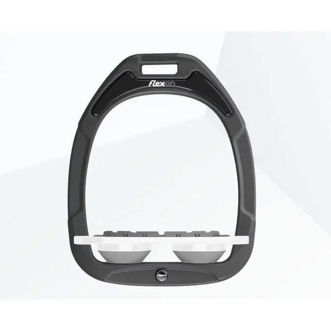 Platte Grip Stirrup Antraciet/Wit/Grijs Flex-On Green Composite