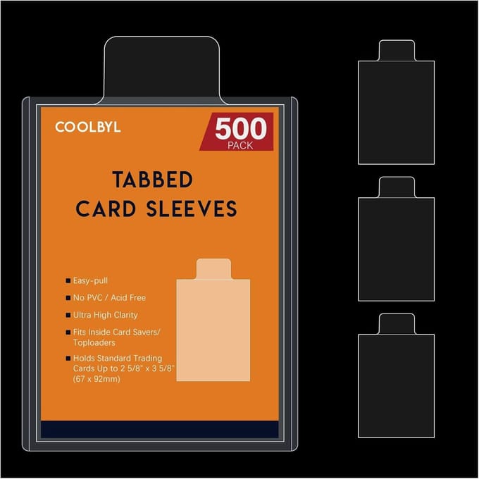 Kaarthoezen Set - Beschermende Sleeves - Kaarten Opslaan - Handig Tabblad Ontwerp - 500 Stuks - Transparant