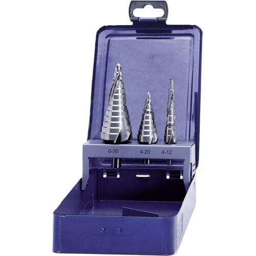 Eventus by Exact 17334 HSS Getrapteboorset 3-delig 4 - 12 mm, 4 - 20 mm, 6 - 30 mm Cilinderschacht 1 set(s)