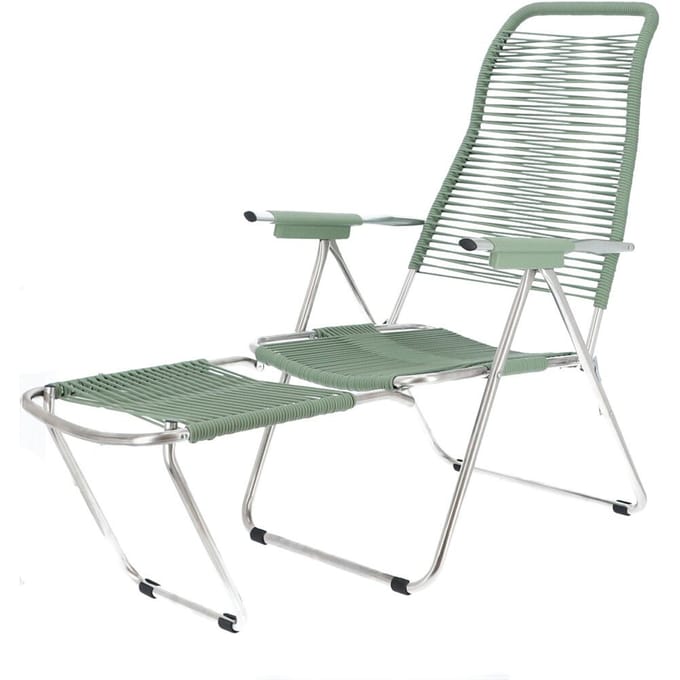 Fiam Spaghetti ligstoel - salie - aluminium