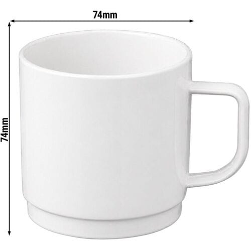 GGM Gastro (50 Stück) Polycarbonat Tee-/Kaffeetasse - 200ml - Weiß