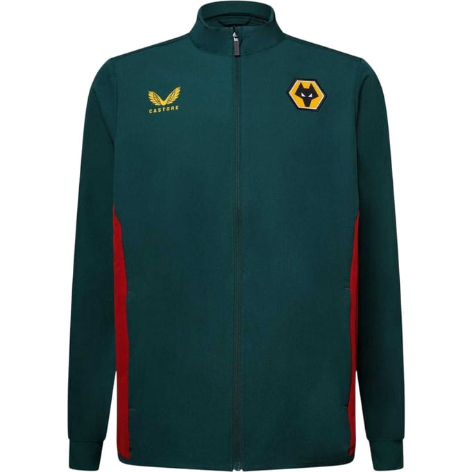 Castore Wolverhampton Wanderers FC-anorak voor heren (Botanische Tuin/Rood)