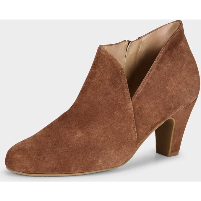 Elegante laarsjes met hak - cognac - Gr. 41 van Goldner Fashion