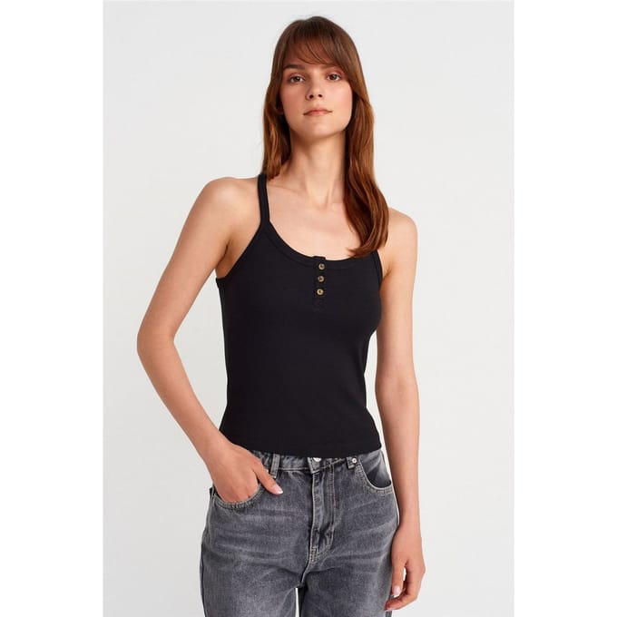 Slim Fit Geribbelde Brei Top
