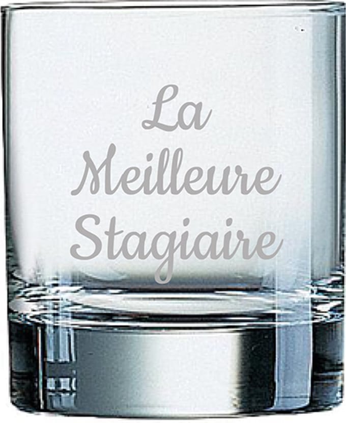 Whiskeyglas gegraveerd - 20cl - La Meilleure Stagiaire