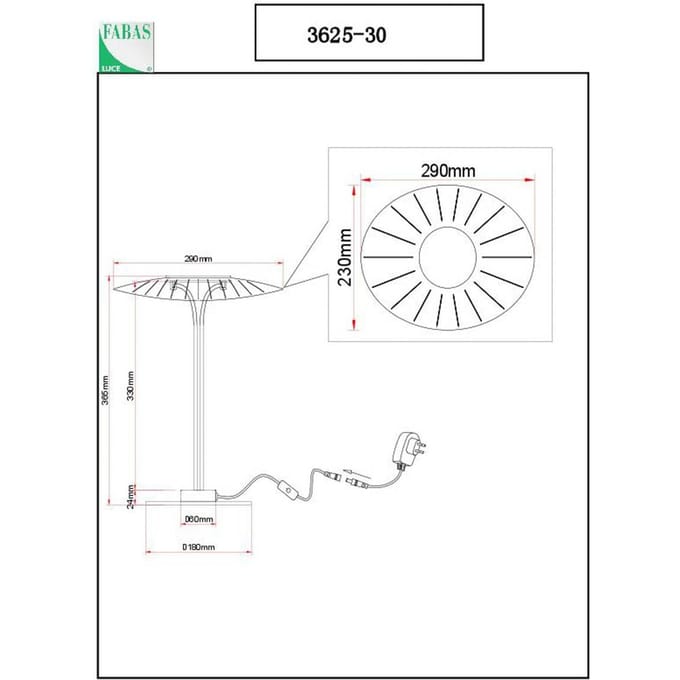 Fabas Luce LED tafellamp Vela, wit/transparant, 36cm, acryl, dimmer