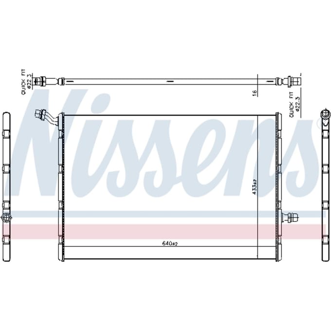 Lage-temperatuurRadiator, laadluchtRadiator NISSENS 606292