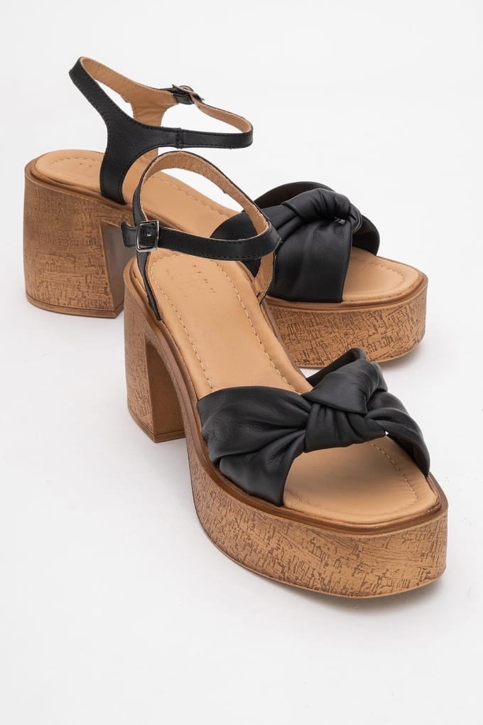 Tily Platform Sleehak Leer Sandaal