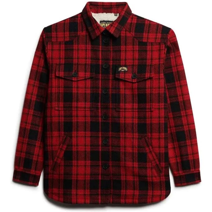 Superdry - Geruit overshirt met borgvoering - Dames - Shirts