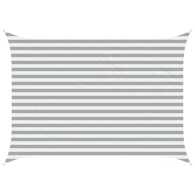 vidaXL - Zonneschaduw - Lichtgrijs - en - wit - 2,5 - x - 3,5 - m