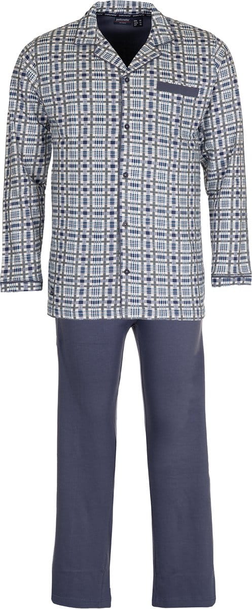 Pastunette Pyjama - Katoen - Doorknoop - Blauw - Maat 48