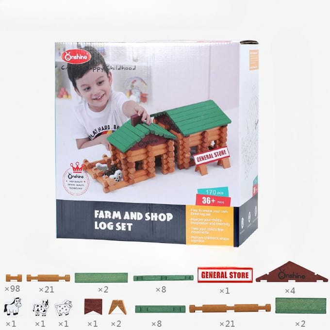 Baby Boshut Houten Lincoln Kamer Creatief Educatief Bouwsteen Bouwspeelgoed 28*13*20cm gray