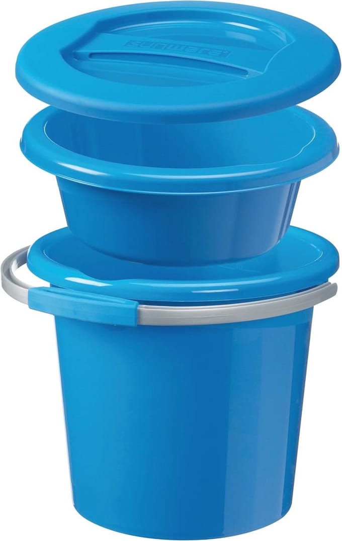 Water-Line Set met Emmer en Kom - Ideaal voor Vakantie, 5L/12L