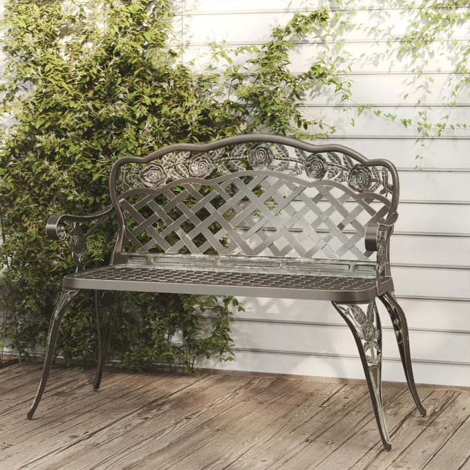 vidaXL - Tuinbank - 108 - cm - gietaluminium - groen