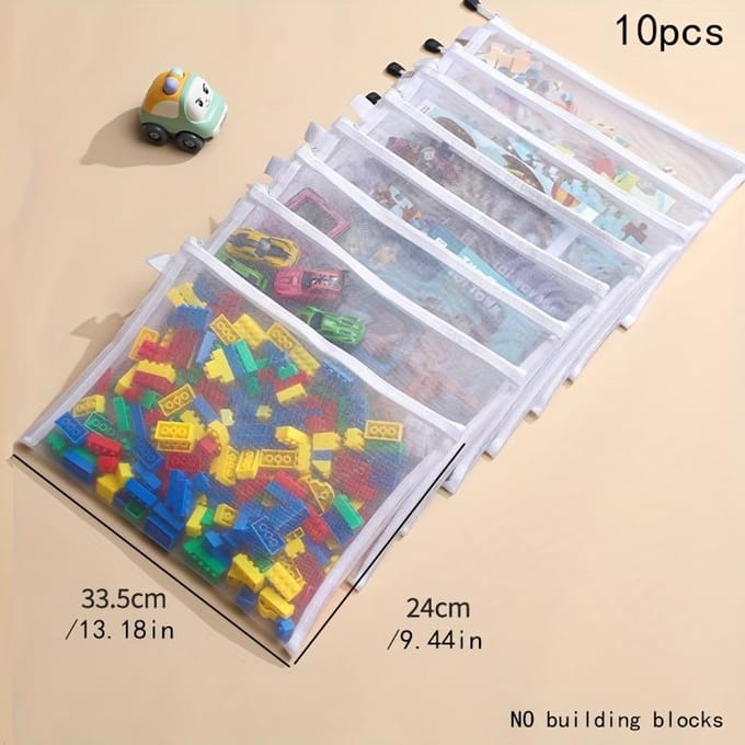 10pcs Sacs de rangement pour jouets, sacs de rangement pour documents, sacs de rangement pour papeterie, sacs de rangement ménagers multifonctionnels