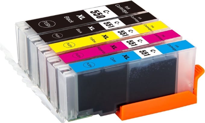 Inktcartridges Geschikt voor Canon 550/551- Multipack van 5