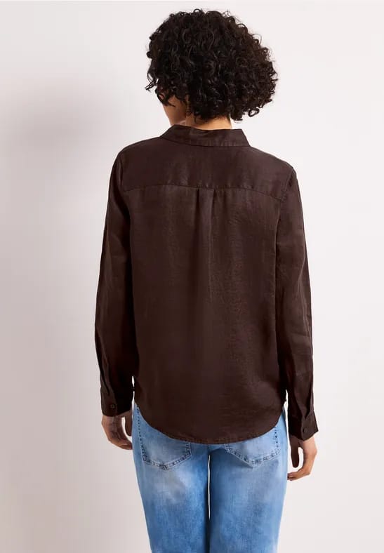 Blouse met lange mouwen en borstzakken