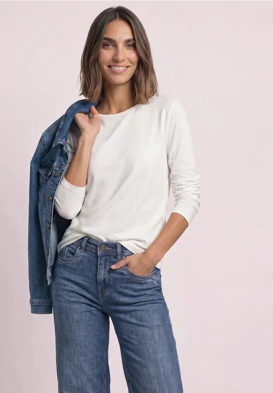 Effen shirt met lange mouwen