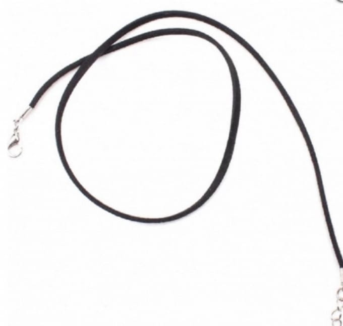 ketting- Basic- 45 cm- Zwart- Suede - Charme Bijoux
