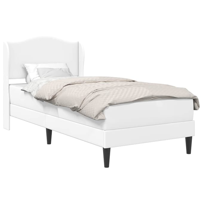 vidaXL - Bedframe - met - hoofdeinde - Wit - 80 - x - 200 - cm - Kunstleer