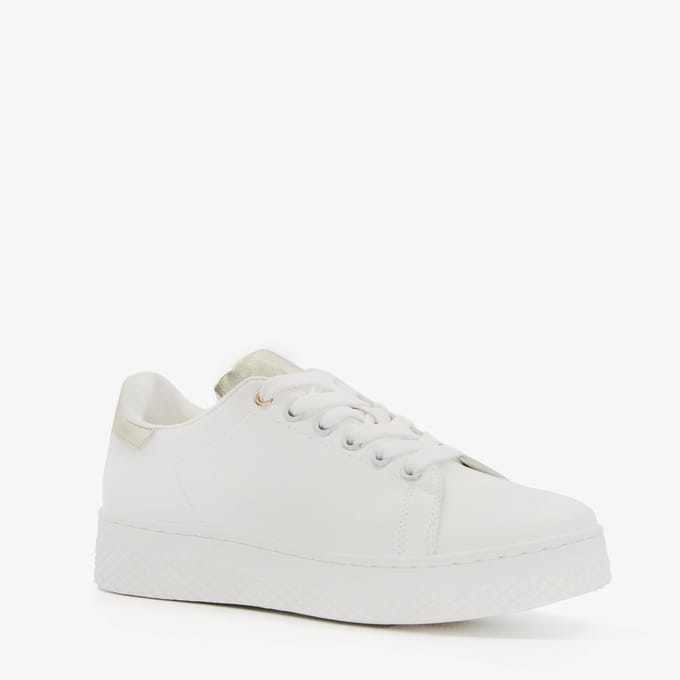 Blue Box dames sneakers wit goud - Maat 36 - Uitneembare zool