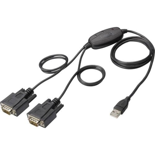 Digitus USB 1.1, Serieel Adapter [1x USB-A 2.0 stekker - 2x D-sub stekker 9-polig] DIGITUS - USB 2.0 zu 2x RS232-Kabel 1.20 m
