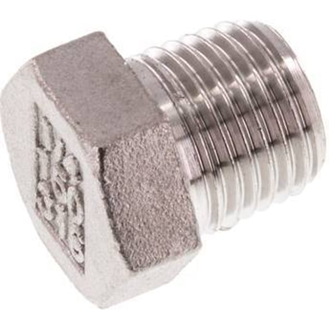 Plug R1/4" RVS met Buitenzeskant 16bar [5 Stuks]