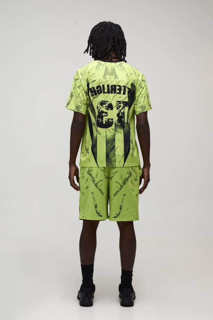 Baggy Fit Afterlight Mesh Football Shorts | Chartreuse | Size Small