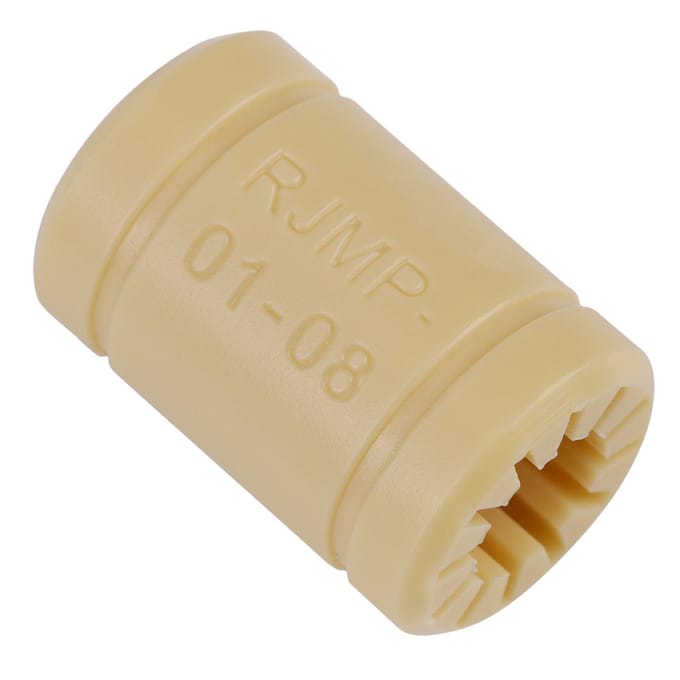 Ensemble de 8 pièces Roulement LM8UU en polymère solide pour imprimante 3D Axe de 8 mm beige