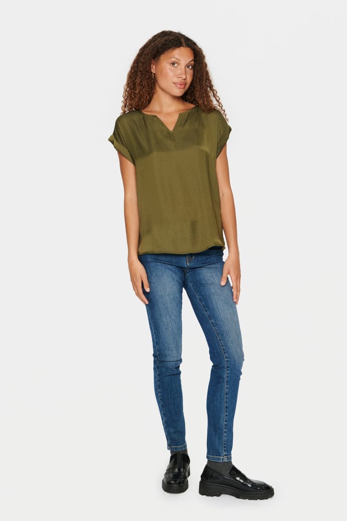 Saint Tropez BrianaSZ SS Top Dames Top - Maat XS