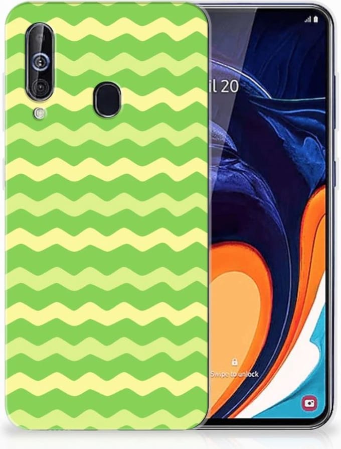 Samsung Galaxy A60 TPU bumper Waves Green
