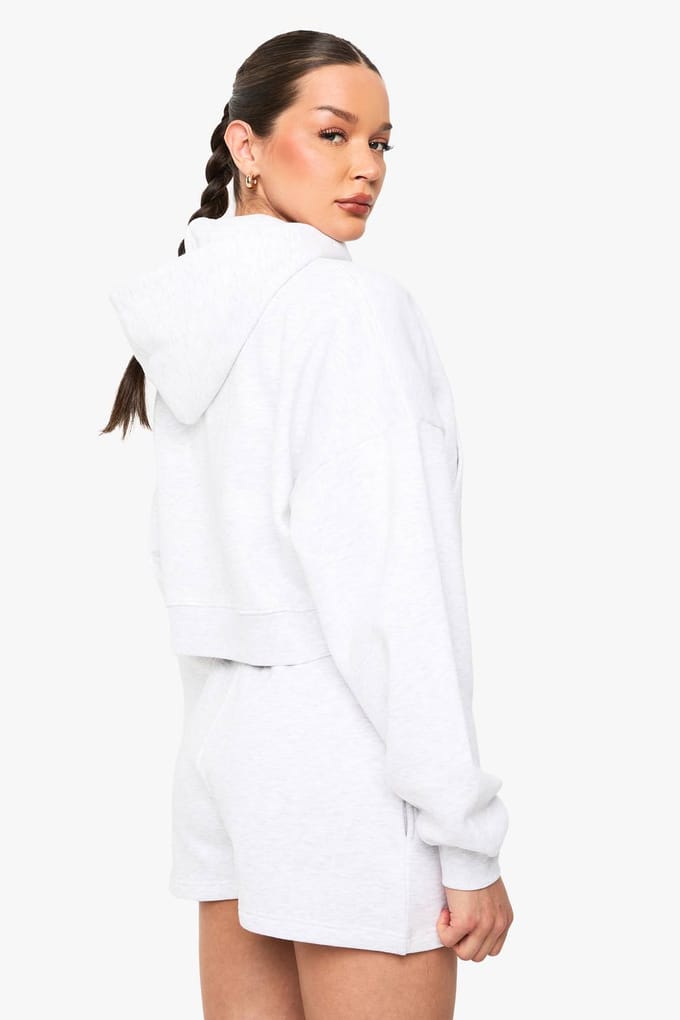 boohoo Dames Hoge Taille Sweatshort met Intern Trekkoord | Asgrijs | Maat: Medium