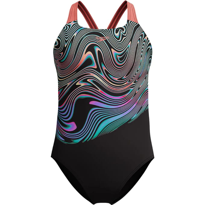 SPEEDO eco+ print placem powerb bla/red 003733-18663