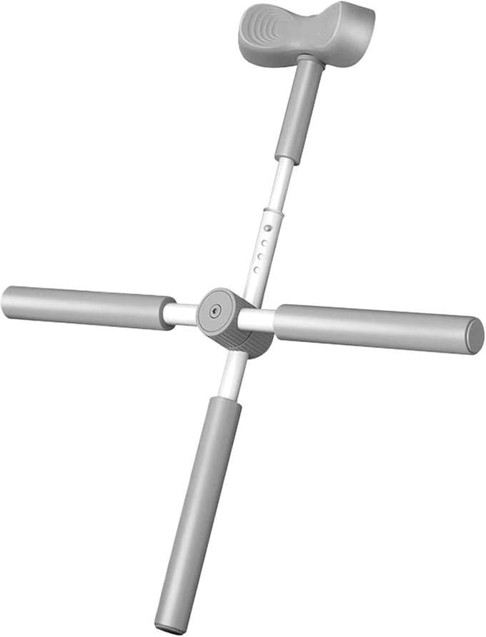 Yogasticks - Yoga hulpmiddel - Rug uitlijnen - Verstelbare houder - 76 cm - Grijs