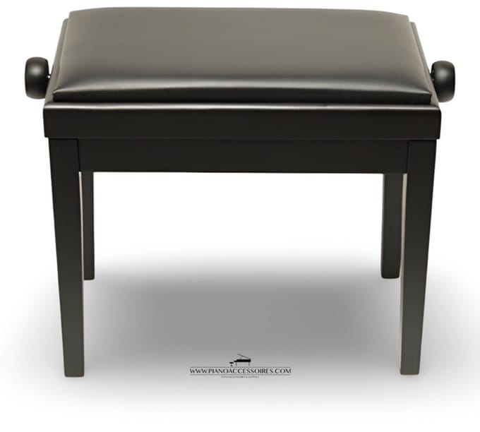 Pianobank GPPD Model 3 Zwart Mat, zwarte skai-zitting