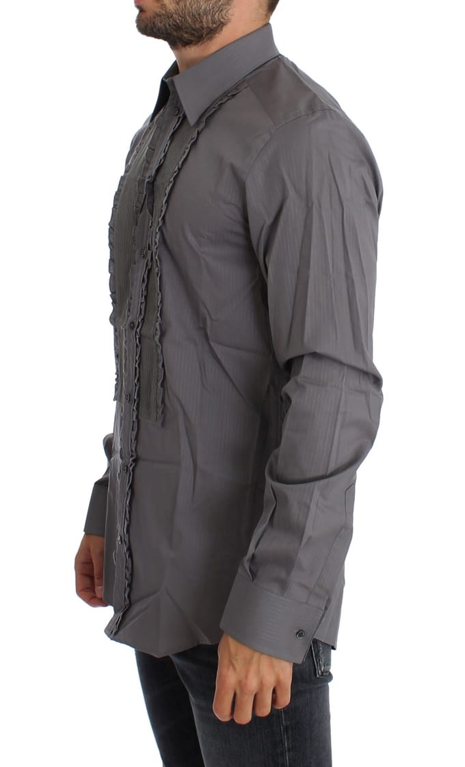 Gefronste Detail Shirt Met Lange Mouwen
