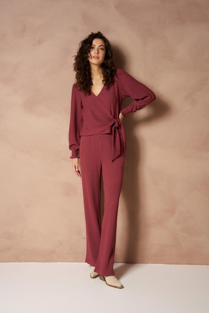 Lofty Manner Broek Pant Mea Structure Relaxed Ri32 1 Brick Red Dames Maat - XS