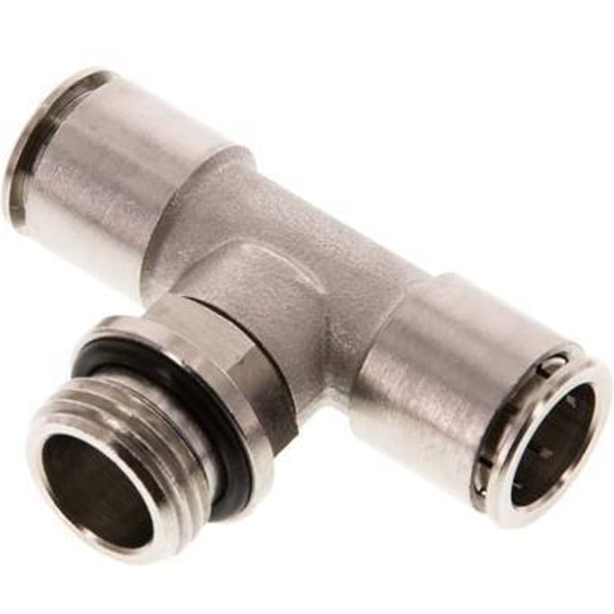 14mm x G1/2'' inline T-stuk Messing Insteekfitting Buitendraad Draaibaar NBR