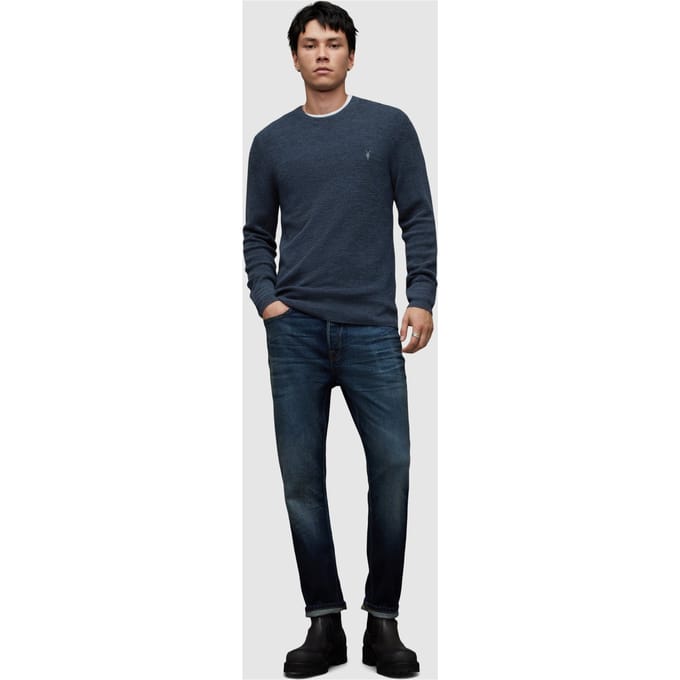 AllSaints Ivar Merino Crew Solar Blue Marl Taglia: XXL | Maglioni a maglia Outlet | Uomo | Blu