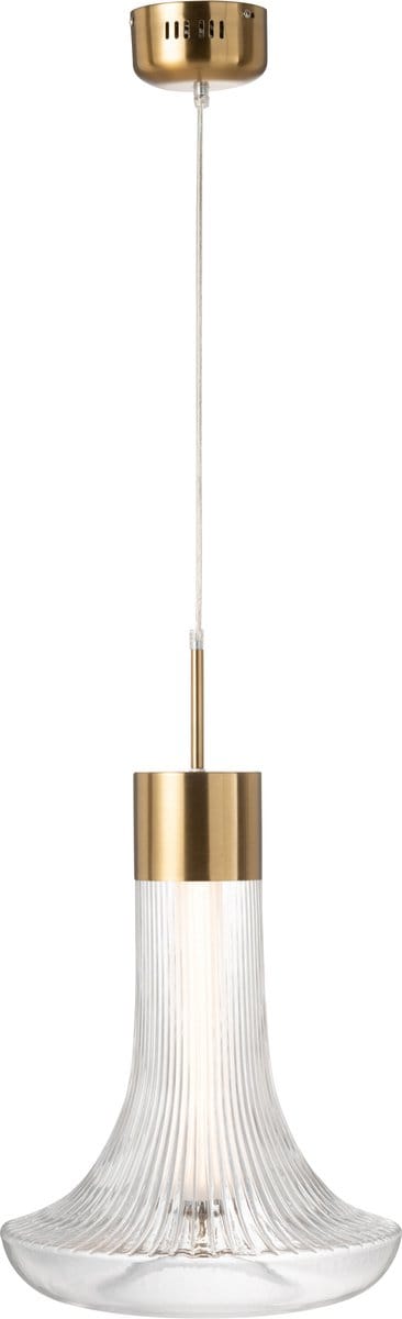 J-Line hanglamp - metaal - transparant/goud - LED lichtjes