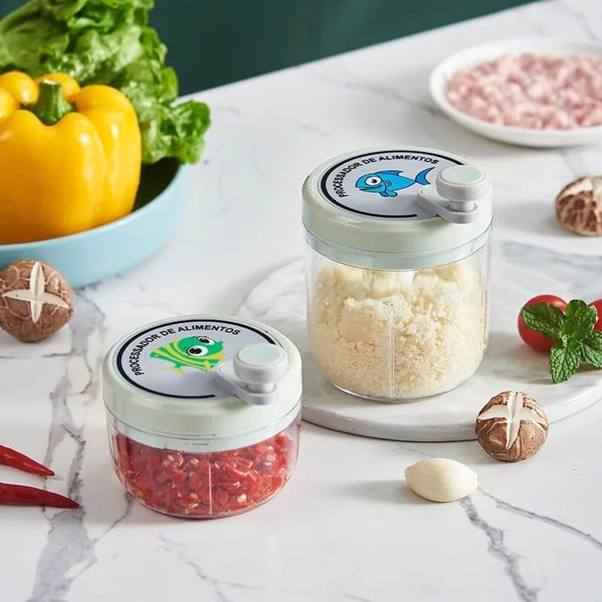 1Pc Handleiding Chopper Voor Groente Fruit Uien Peper Chopper Pull Mincer Blender Mixer Knoflook Crusher Keuken Gadgets lichtgroene kleur