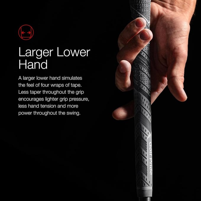 Golfgreep - Golfclubhandgreep - Verbeterde Golfprestaties - Grotere Onderhand Diameter - Midsize - Donkeroranje Wit