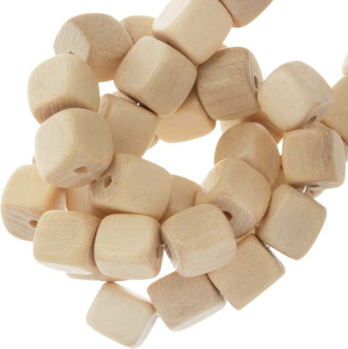 Houten Kralen Kubus (6 x 5.5 mm) Cheesewood (63 Stuks)