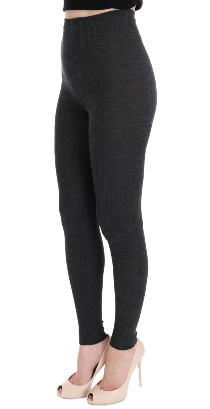 Geribbelde gebreide leggings