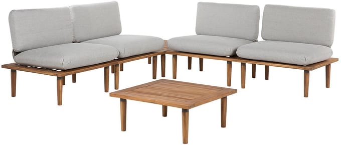 FRASCATI - Loungeset voor 4 - Lichtgrijs - Acaciahout